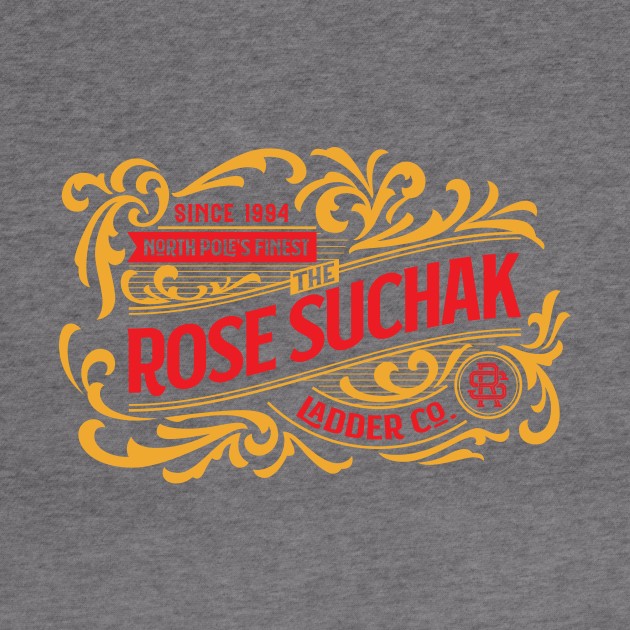 The Rose Suchak Ladder Co. (Red and Gold on White) by jepegdesign